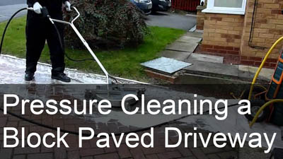 Pressure Cleaning a Block Paved Driveway